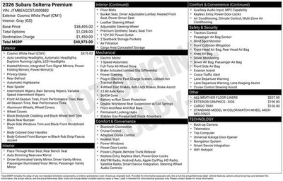 2026 Subaru SOLTERRA Premium