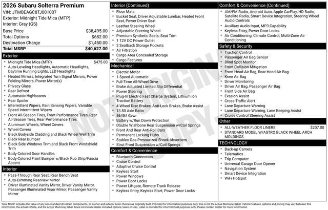 2026 Subaru SOLTERRA Premium