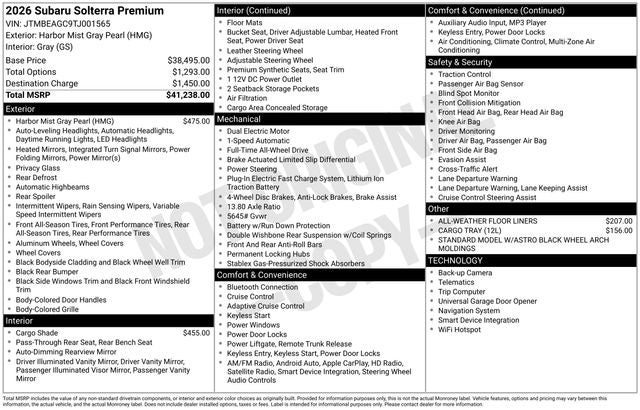 2026 Subaru SOLTERRA Premium