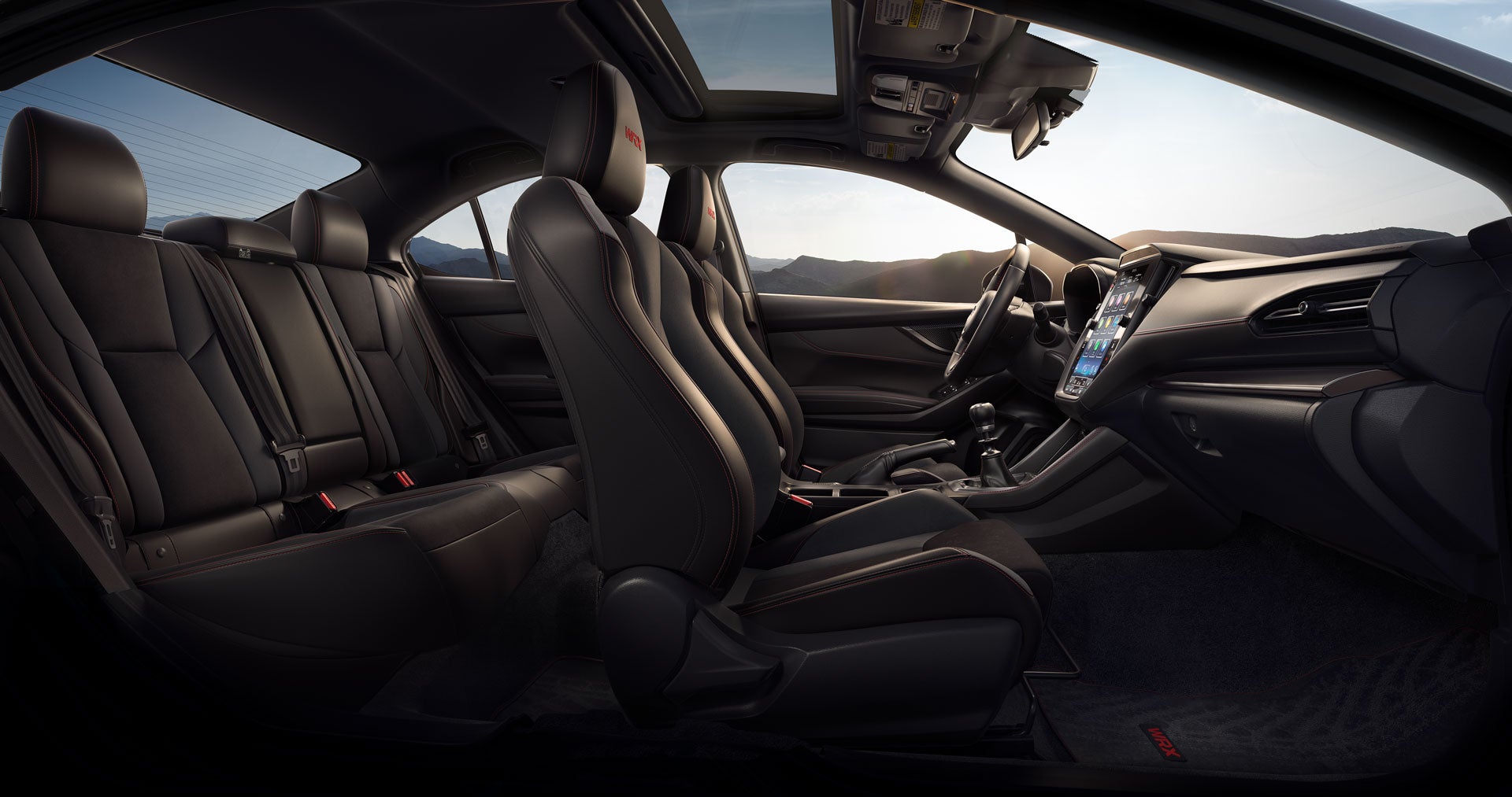 Interior of the 2024 Subaru WRX Limited in Black Ultrasuede®