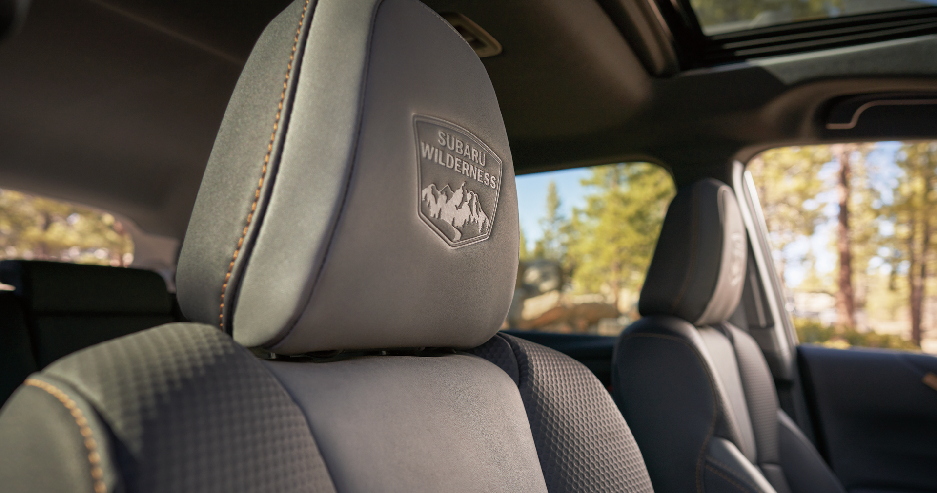 A close-up of the StarTex® water-repellent upholstery on the 2023 Outback Wilderness. | Subaru of Utica in Yorkville NY