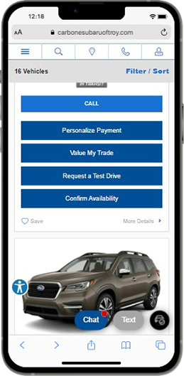 website on mobile phone